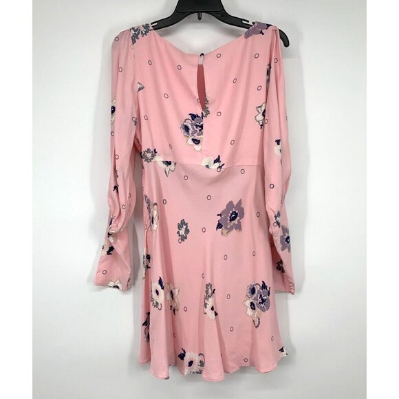 Free People Dress Sunshadows Mini Pink Floral Long Sleeve NWT - Picture 13 of 16